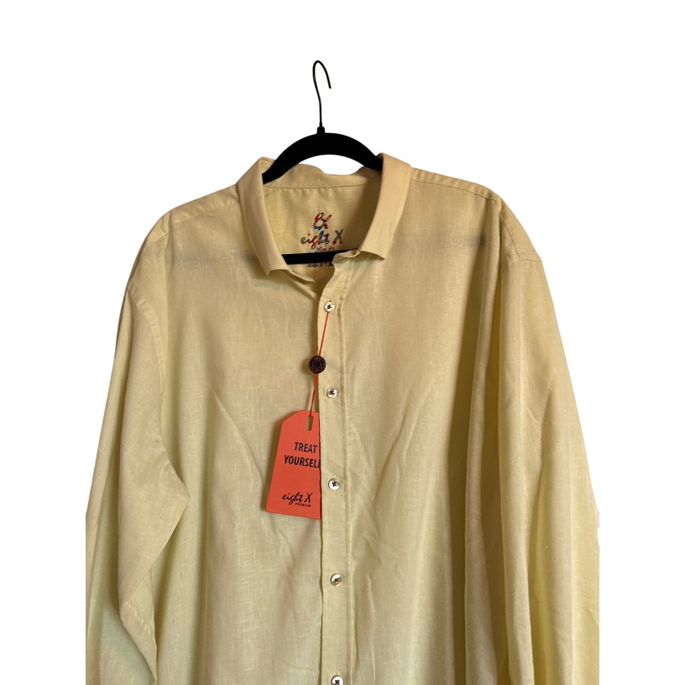 Downtown Modern Canary Yellow Eight X Premium Slim Fit Button Up‎ Shirt M